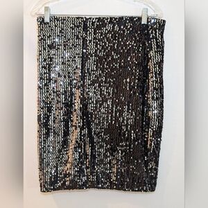 Esmara Heidi Klum Black Sequin Skirt NYE Party Holiday Glam NWT Size 10